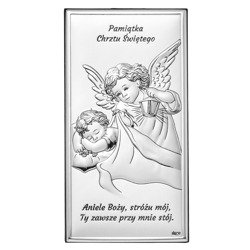 Obrazek srebrny Aniołek Pamiątka Chrztu Świętego DS01