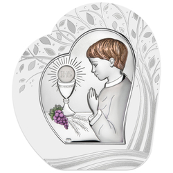 Obrazek Srebrny Pamiątka Pierwszej Komunii dla chłopca kolorowy DS127FTCO