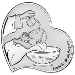 Obrazek srebrny Pamiątka Chrztu Świętego DS56