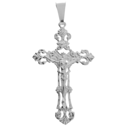 Medalik srebrny - Krzyżyk z wizerunkiem Jezusa MO113