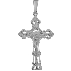 Medalik srebrny - Krzyżyk z wizerunkiem Jezusa MO094