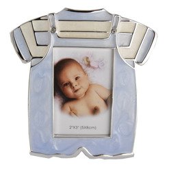 Ramka dziecięca z masy perłowej - niebieska, ubranko 473-3297