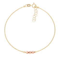 Złota bransoletka pr.585 z kuleczkami ZBK007