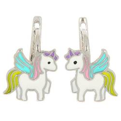 Srebrne kolczyki pr. 925 angielskie zapięcie jednorożec unicorn PSOK0001