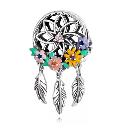 Srebrna przywieszka pr 925 Charms łapacz snów z cyrkoniami PAN005