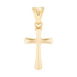 Złoty krzyżyk pr. 585 Krzyż rozszerzany gładki ZK074