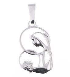 Medalik srebrny - Matka Boska z dzieciątkiem MO011