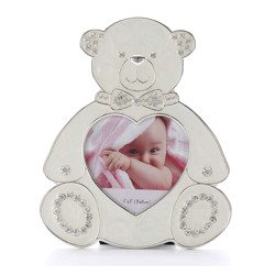 473-3303 Ramka dziecięca z masy perłowej - beżowa, miś