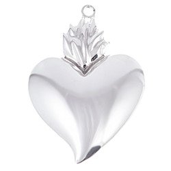 Wotum srebrne Serce gorejące błyszczące srebro 925 WOTOB