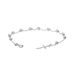 Różaniec srebrny - bransoletka na rękę, dziesiątka, 2,9-3,3 g, rodowane srebro pr. 925 BRP20