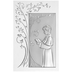 Obrazek Srebrny Pamiątka I Komunii dla chłopca prostokąt DS121FAO