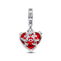 Srebrna przywieszka pr 925 Charms Myszka Mickey Minnie serce PAN213