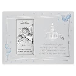 Obrazek srebrny Aniołek Pamiątka Chrztu Świętego DS01FCC/2