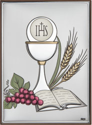 Obrazek Srebrny Pamiątka I Komunii prostokąt DS46C