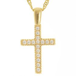 Złoty krzyżyk pr. 585 Krzyżyk cyrkonie  ZK058