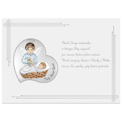 Obrazek srebrny Aniołek Twój Anioł Stróż niebieski DS118FNCC