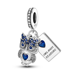 Srebrna przywieszka pr 925 Charms sowa sówka PAN066