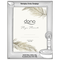 Ramka srebrna Pamiątka Chrztu Świętego DS103