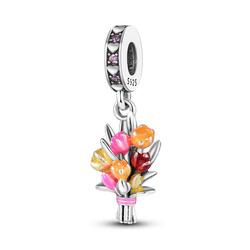 Srebrna przywieszka pr 925 Charms Bukiet Kwiatów  PAN113