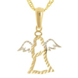 Złota przywieszka pr. 585 aniołek diamentowany ZP060