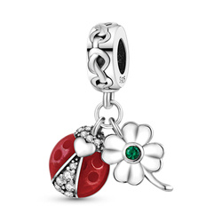 Srebrna przywieszka pr 925 Charms Biedronka Kwiatek Stokrotka PAN079