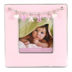 Ramka dziecięca z masy perłowej - różowa, Baby, serduszka 473-3310