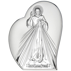 Obrazek srebrny Jezus Miłosierny - Jezu Ufam Tobie DS67
