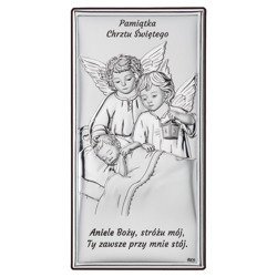 Obrazek srebrny Aniołki z latarenką nad dzieckiem DS21