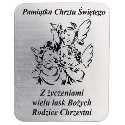 Usługa grawerowania do obrazka tabliczka srebrna