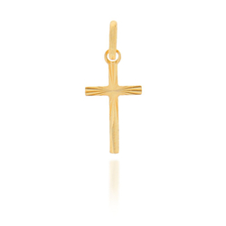 Złoty krzyżyk pr. 585 Krzyżyk mały płaski smukły promienie ZK021