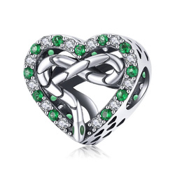 Srebrna przywieszka pr 925 Charms serce wąż infinity cyrkonie  PAN193