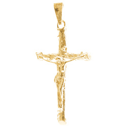 Złoty krzyżyk pr. 585 - Krzyż z wizerunkiem Jezusa ZK309