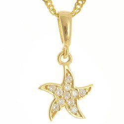 Złota przywieszka pr. 585 rozgwiazda cyrkonie ZP041