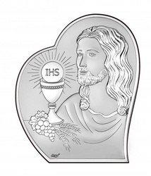 Obrazek Srebrny Pamiątka I Komunii serce DS125