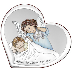 Obrazek srebrny Aniołek z latarenką z podpisem 6449C