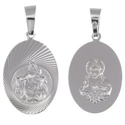 Medalik srebrny - Matka Boża Szkaplerzna Szkaplerz MM029