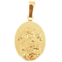 Medalik srebrny pozłacany - Matka Boska Nieustającej Pomocy MM098ORO