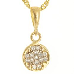 Złota przywieszka pr. 585 kółko koniczynka cyrkonie ZP036