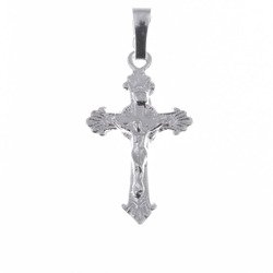 Krzyżyk na szyję srebrny z wizerunkiem Jezusa  MO058