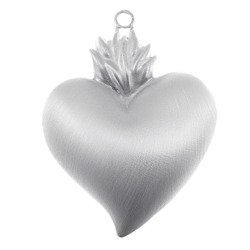 Wotum srebrne Serce gorejące satynowane srebro 925 WOTOS