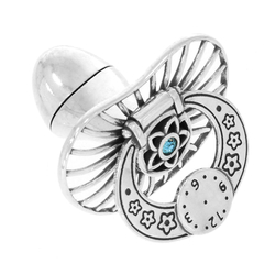 Smoczek srebrny pr. 925 niebieska cyrkonia SM24