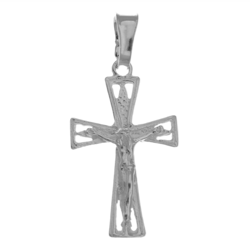Medalik srebrny - Krzyżyk z wizerunkiem Jezusa MO137
