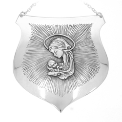 Ryngraf srebrny 925 Matka Boska z Dzieciątkiem R31A