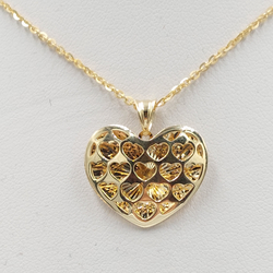 Złota przywieszka pr. 585 serce ażur ZZ074