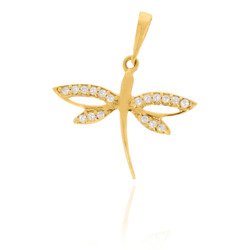 Złota przywieszka pr. 585 Ważka z cyrkoniami ZP016