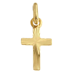 Złoty krzyżyk pr. 585 Krzyżyk mały płaski promienie ZK002