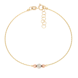 Złota bransoletka pr.585 z kuleczkami ZBK006