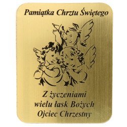 Usługa grawerowania do obrazka tabliczka złota