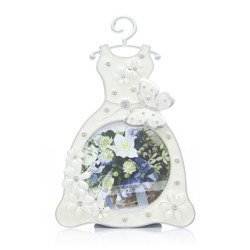 Ramka dziecięca z masy perłowej - beżowa, sukienka 473-3214