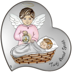 Obrazek srebrny Aniołek z latarenką DS118CR